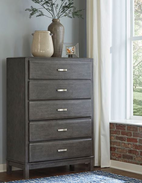 Caitbrook Gray Five Drawer Chest