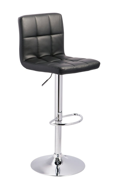 Bellatier Black/Chrome Finish Tall UPH Swivel Barstool (Set of 2) - WCC Furniture & Mattress Center Lafayette & Lake Charles