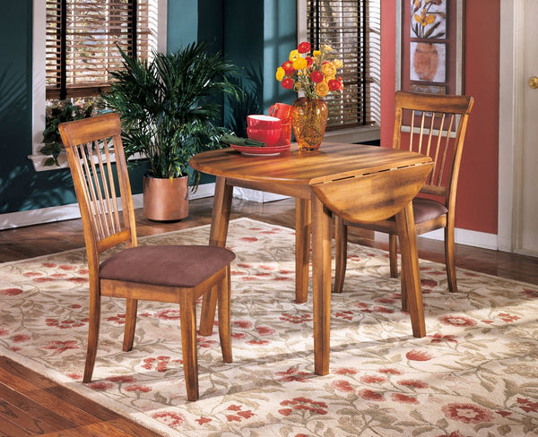 Berringer 3 Piece Round Drop Leaf Dining Set - WCC Furniture & Mattress Center Lafayette & Lake Charles