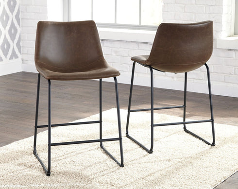 Centiar Brown/Black Upholstered Barstool (set of 2) - WCC Furniture & Mattress Center Lafayette & Lake Charles