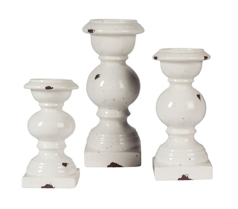 Devorah Antique White Candle Holder Set - WCC Furniture & Mattress Center Lafayette & Lake Charles