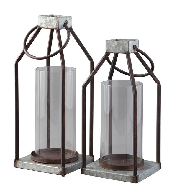 Diedrick Gray/Black Lantern Set - WCC Furniture & Mattress Center Lafayette & Lake Charles