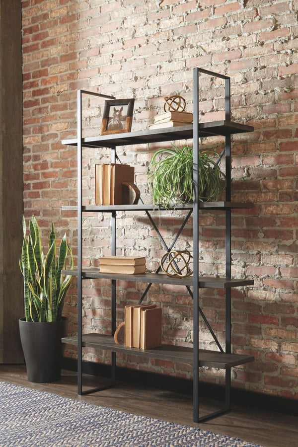 Gilesgrove Black/Gray Bookcase - WCC Furniture & Mattress Center Lafayette & Lake Charles
