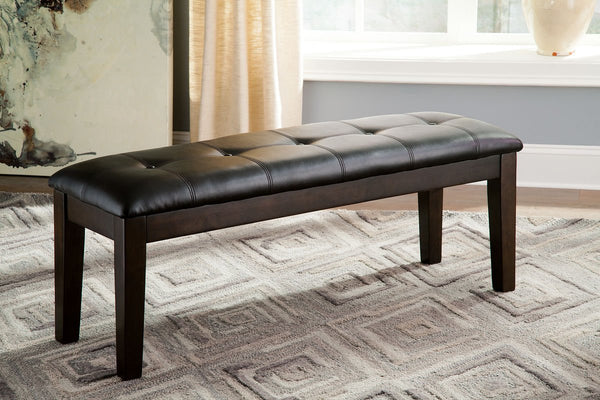 Haddigan Dark Brown Large Upholstered Dining Room Bench - WCC Furniture & Mattress Center Lafayette & Lake Charles
