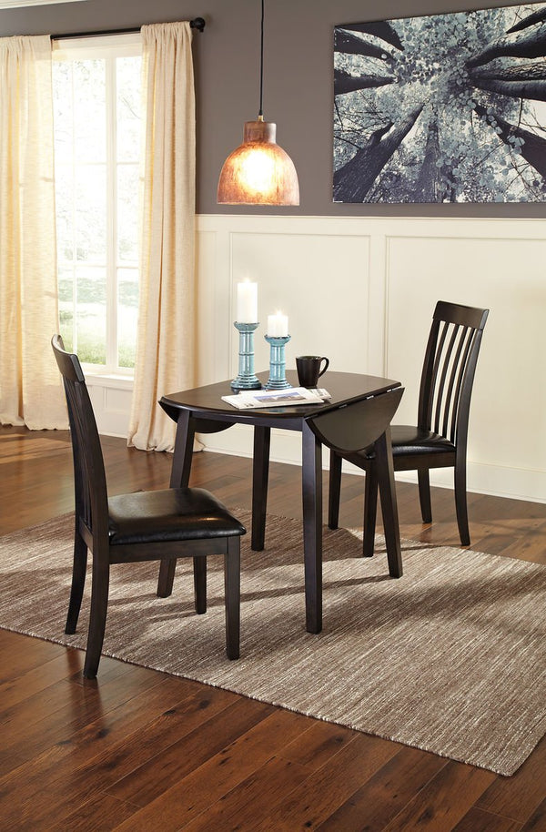 Hammis 3 Piece Round Drop Leaf Dining Set - WCC Furniture & Mattress Center Lafayette & Lake Charles