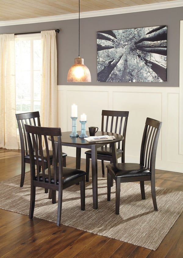 Hammis 5 Piece Round Drop Leaf Dining Set - WCC Furniture & Mattress Center Lafayette & Lake Charles