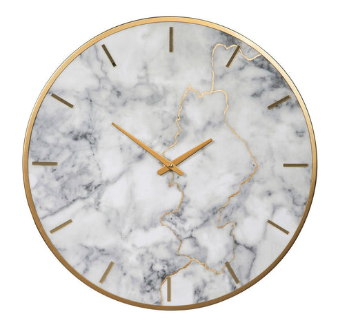 Jazmin Gray/Gold Finish Wall Clock - WCC Furniture & Mattress Center Lafayette & Lake Charles