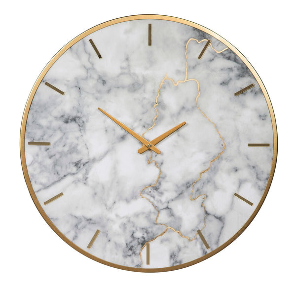 Jazmin Gray/Gold Finish Wall Clock - WCC Furniture & Mattress Center Lafayette & Lake Charles