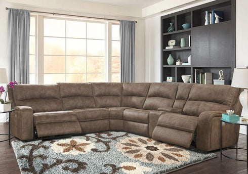 Jess Kahlua 6 Piece Power Reclining Sectional - WCC Furniture & Mattress Center Lafayette & Lake Charles