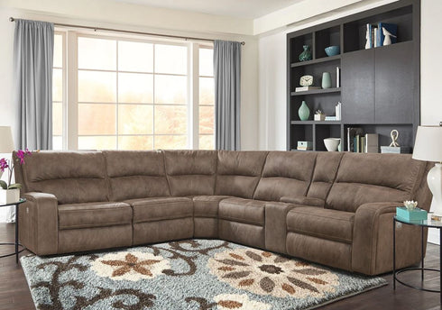 Jess Kahlua 6 Piece Power Reclining Sectional - WCC Furniture & Mattress Center Lafayette & Lake Charles