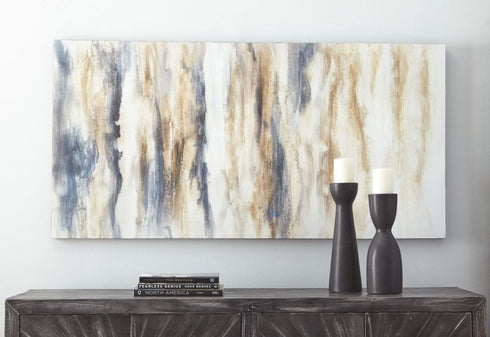 Joely Blue/Tan Wall Art - WCC Furniture & Mattress Center Lafayette & Lake Charles