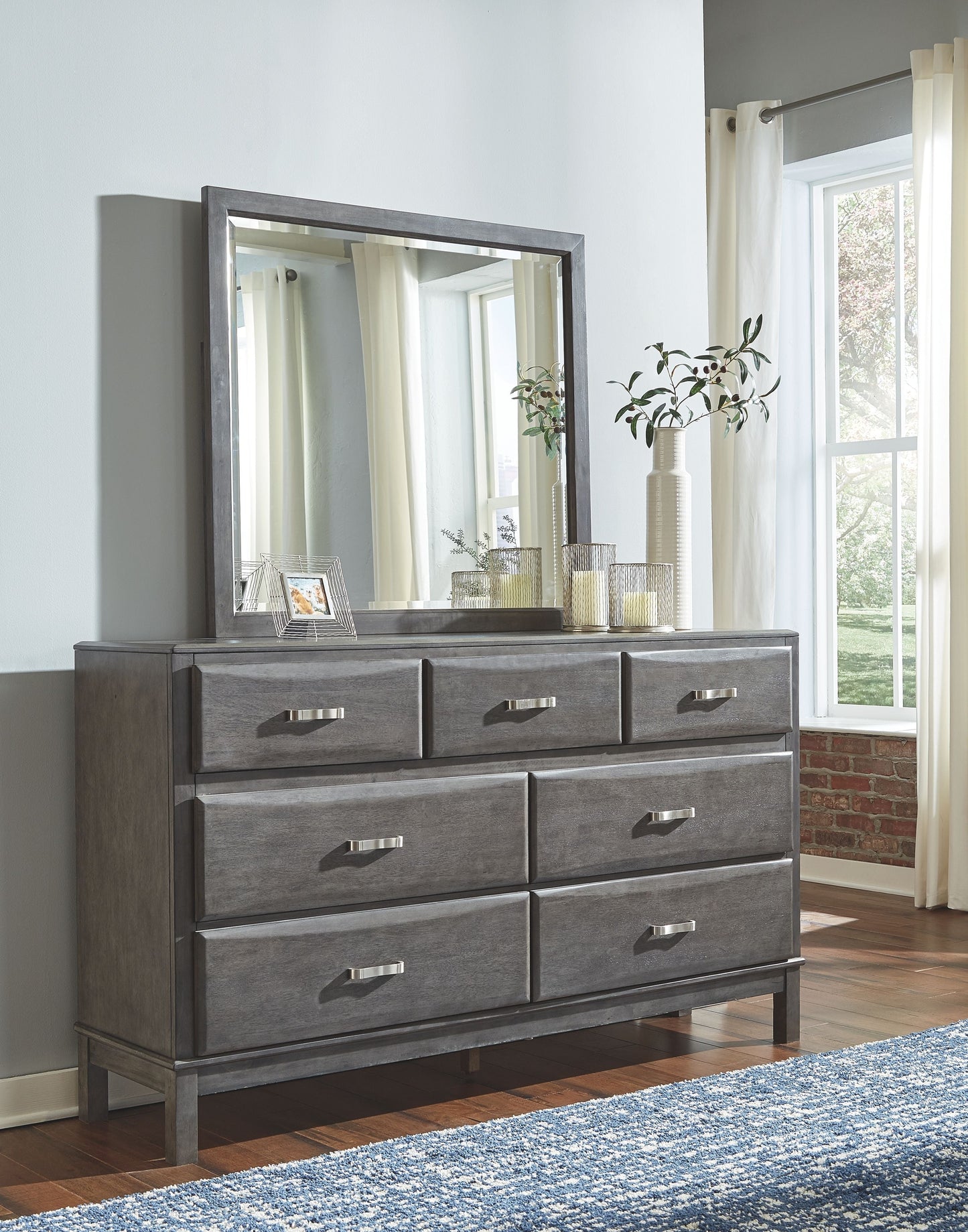 Caitbrook Gray Dresser & Mirror