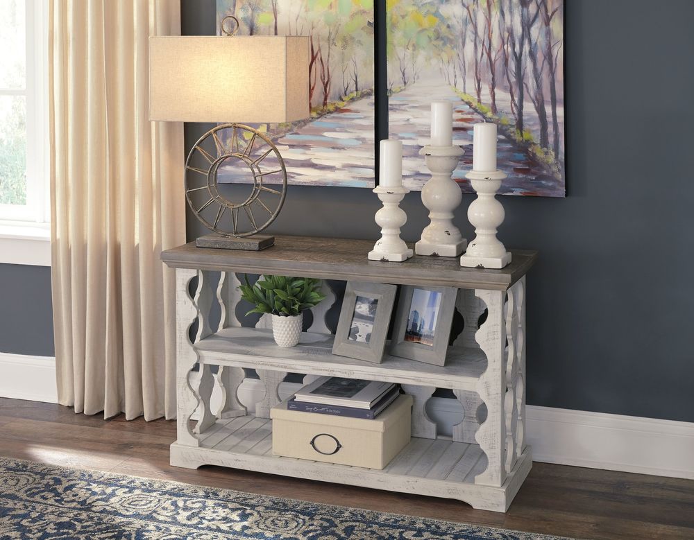 Havalance Gray/White Console Sofa/Couch Table