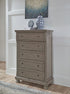 Lettner Light Gray Five Drawer Chest - WCC Furniture & Mattress Center Lafayette & Lake Charles