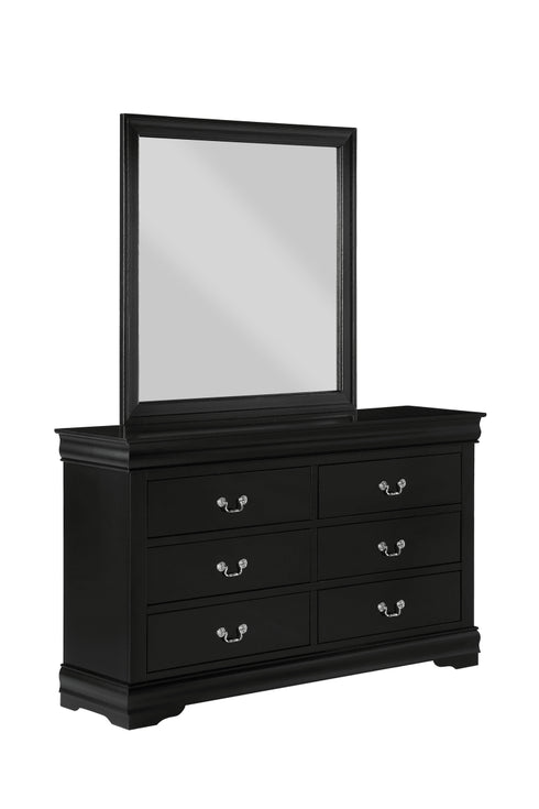 Louis Philip Black Dresser And Mirror - WCC Furniture & Mattress Center Lafayette & Lake Charles