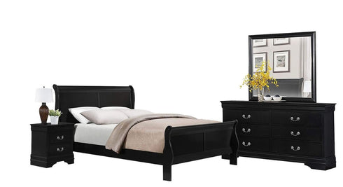 Louis Philip Black Twin Bed - WCC Furniture & Mattress Center Lafayette & Lake Charles