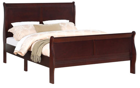 Louis Philip Cherry Bed, Dresser & Mirror - WCC Furniture & Mattress Center Lafayette & Lake Charles