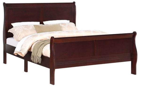 Louis Philip Cherry Bed, Dresser & Mirror - WCC Furniture & Mattress Center Lafayette & Lake Charles