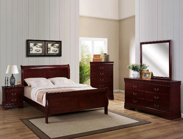 Louis Philip Cherry Bed - WCC Furniture & Mattress Center Lafayette & Lake Charles