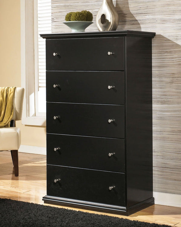 Maribel Black Five Drawer Chest - WCC Furniture & Mattress Center Lafayette & Lake Charles
