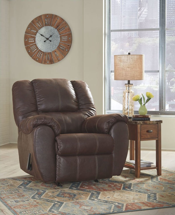 McGann Walnut Rocker Recliner - WCC Furniture & Mattress Center Lafayette & Lake Charles