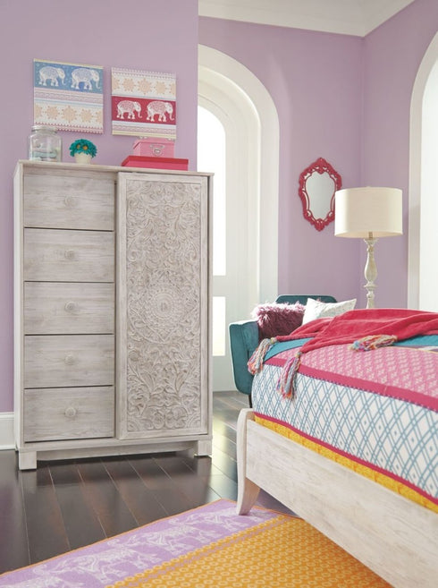 Paxberry Whitewash Dressing Chest - WCC Furniture & Mattress Center Lafayette & Lake Charles