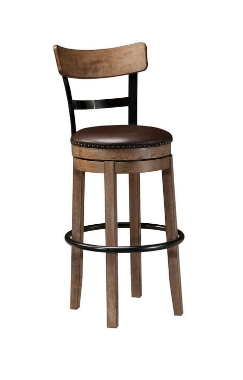 Pinnadel Light Brown Tall UPH Swivel Barstool (1 barstool) - WCC Furniture & Mattress Center Lafayette & Lake Charles