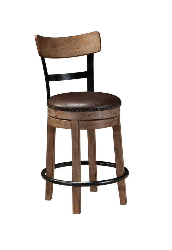 Pinnadel Light Brown UPH Swivel Barstool (1 barstool) - WCC Furniture & Mattress Center Lafayette & Lake Charles