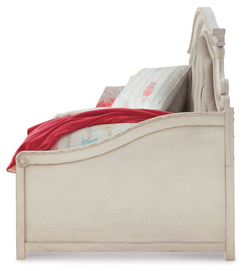Realyn Chipped White Twin Daybed w/Storage Drawer - WCC Furniture & Mattress Center Lafayette & Lake Charles
