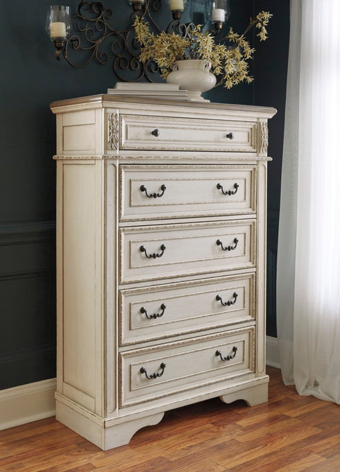 Realyn Two - tone Five Drawer Chest - WCC Furniture & Mattress Center Lafayette & Lake Charles