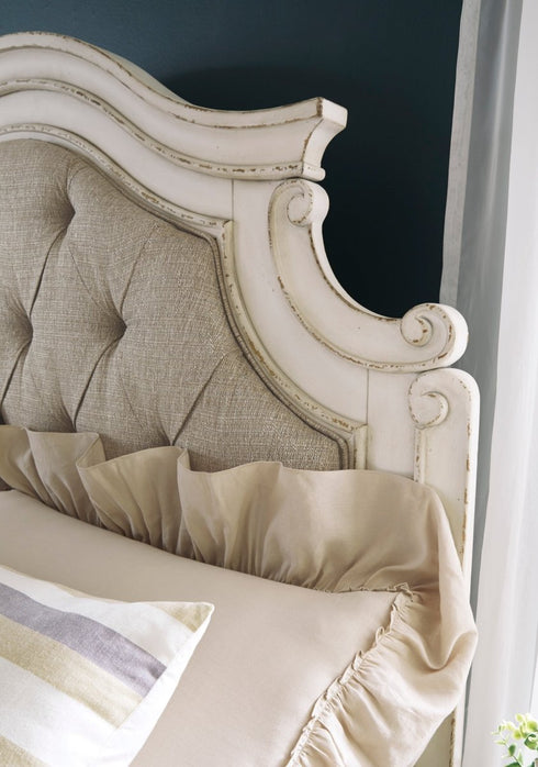 Realyn Upholstered Panel Bed, Dresser & Mirror - WCC Furniture & Mattress Center Lafayette & Lake Charles