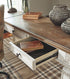 Realyn White/Brown Home Office Lift Top Desk - WCC Furniture & Mattress Center Lafayette & Lake Charles