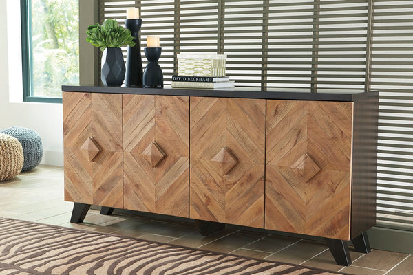 Robin Ridge Two - tone Brown Door Accent Cabinet - WCC Furniture & Mattress Center Lafayette & Lake Charles