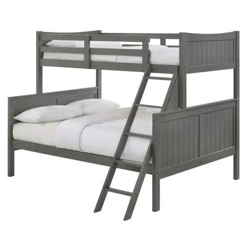 Sami Grey Twin/Full Bunk Bed w/Ladder - WCC Furniture & Mattress Center Lafayette & Lake Charles