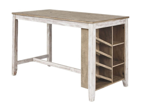 Skempton White/Light Brown Rectangular Counter Table w/Storage - WCC Furniture & Mattress Center Lafayette & Lake Charles