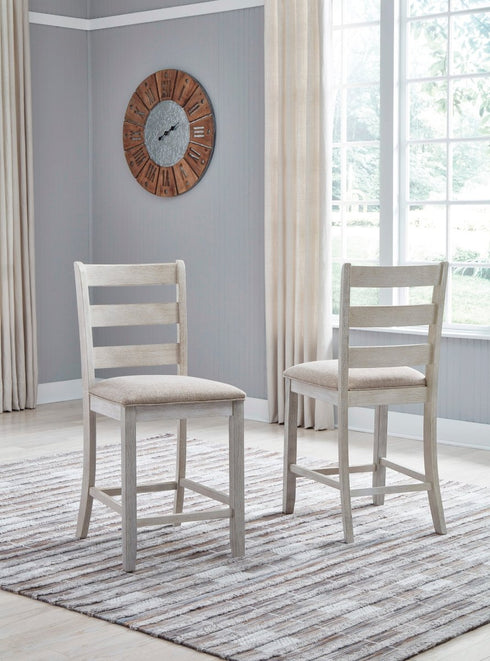 Skempton White/Light Brown Upholstered Barstool (Set of 2) - WCC Furniture & Mattress Center Lafayette & Lake Charles