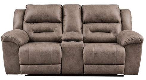 Stoneland Fossil Reclining Loveseat w/Console - WCC Furniture & Mattress Center Lafayette & Lake Charles