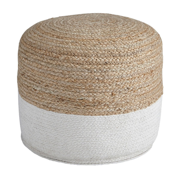 Sweed Valley Natural/White Pouf - WCC Furniture & Mattress Center Lafayette & Lake Charles