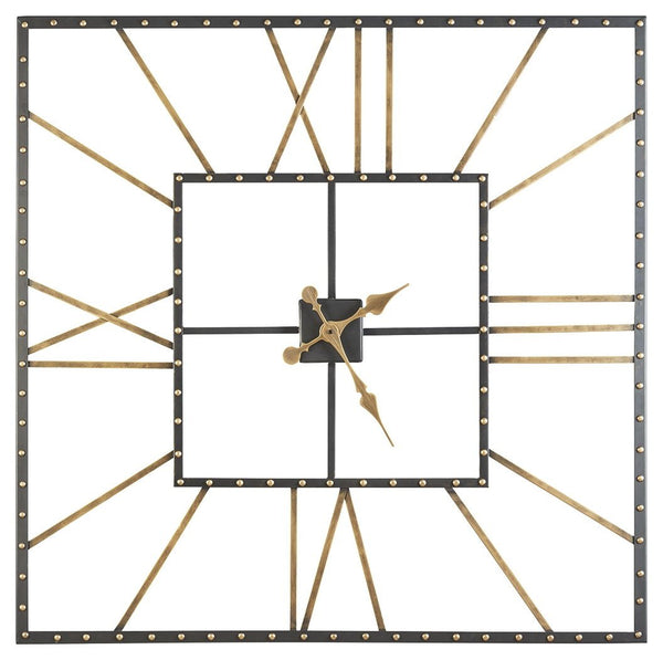 Thames Black/Gold Finish Wall Clock - WCC Furniture & Mattress Center Lafayette & Lake Charles