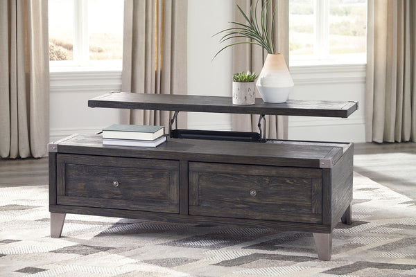 Todoe Dark Gray Lift Top Cocktail Table - WCC Furniture & Mattress Center Lafayette & Lake Charles
