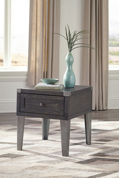 Todoe Dark Gray Rectangular End Table - WCC Furniture & Mattress Center Lafayette & Lake Charles