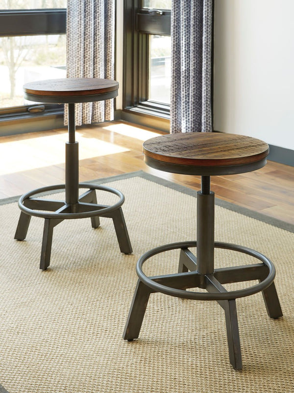 Torjin Brown/Gray Stool (set of 2) - WCC Furniture & Mattress Center Lafayette & Lake Charles