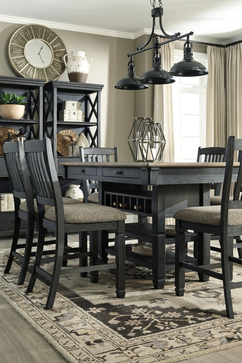 Tyler Creek Black/Gray 7 Piece Counter Height Dining Set - WCC Furniture & Mattress Center Lafayette & Lake Charles
