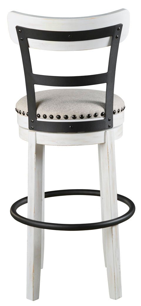Valebeck White Tall UPH Swivel Barstool (1 barstool) - WCC Furniture & Mattress Center Lafayette & Lake Charles