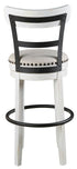 Valebeck White Tall UPH Swivel Barstool (1 barstool) - WCC Furniture & Mattress Center Lafayette & Lake Charles
