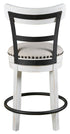 Valebeck White UPH Swivel Barstool (1 barstool) - WCC Furniture & Mattress Center Lafayette & Lake Charles