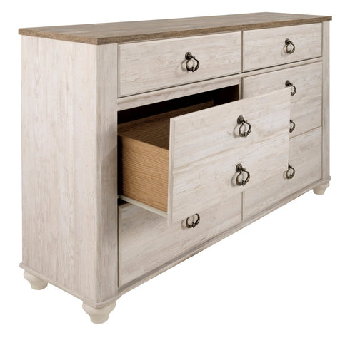 Willowton Two - Tone Dresser & Mirror - WCC Furniture & Mattress Center Lafayette & Lake Charles