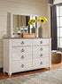 Willowton Two - Tone Panel Bed, Dresser & Mirror - WCC Furniture & Mattress Center Lafayette & Lake Charles