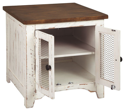 Wystfield White/Brown Rectangular End Table - WCC Furniture & Mattress Center Lafayette & Lake Charles