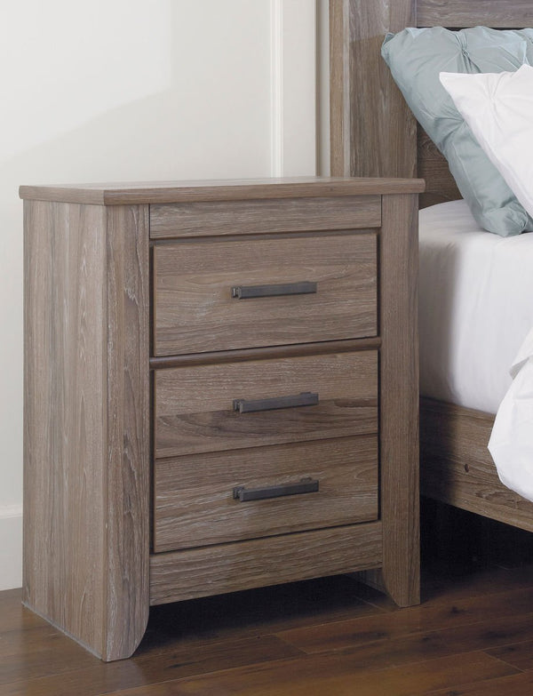 Zelen Warm Gray Two Drawer Night Stand - WCC Furniture & Mattress Center Lafayette & Lake Charles